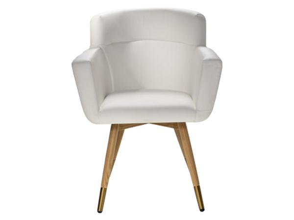 Brooklyn Meeting Chair, Oak Base, White, Straight - Trade Show Rental Furniture